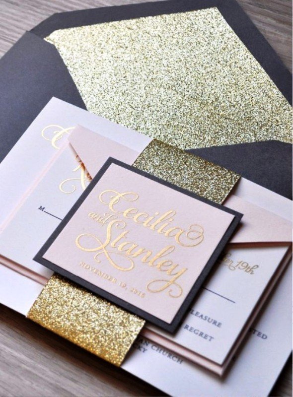 26 + Glitter Wedding Invitations Cards Wohh Wedding