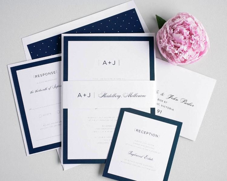 30 Navy Wedding Invitations Ideas
